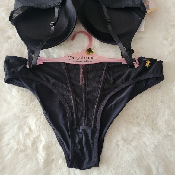 ❤️JUICY COUTURE BRAND NEW PUSH UP BRA AND THONG SET SIZE 36C/L - Picture 8 of 9